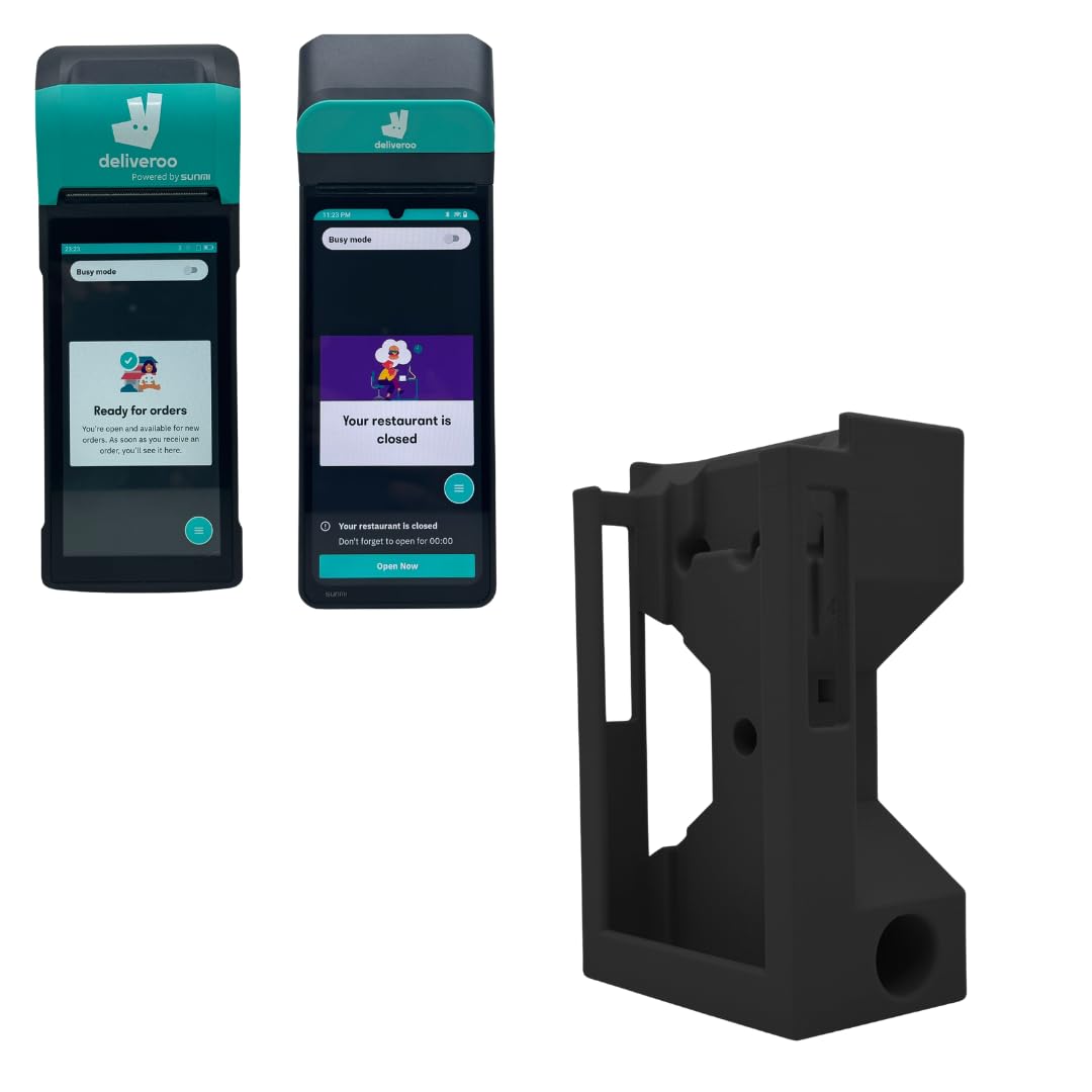 Support mural compatible avec Deliveroo/Hungry Panda Sumni V2, V2s et V3 OrderPad (Noir)