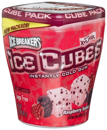 Ice Breakers Ice Cubes Raspberry Sorbet, 40-Count Cube Pack (Pack of 4)