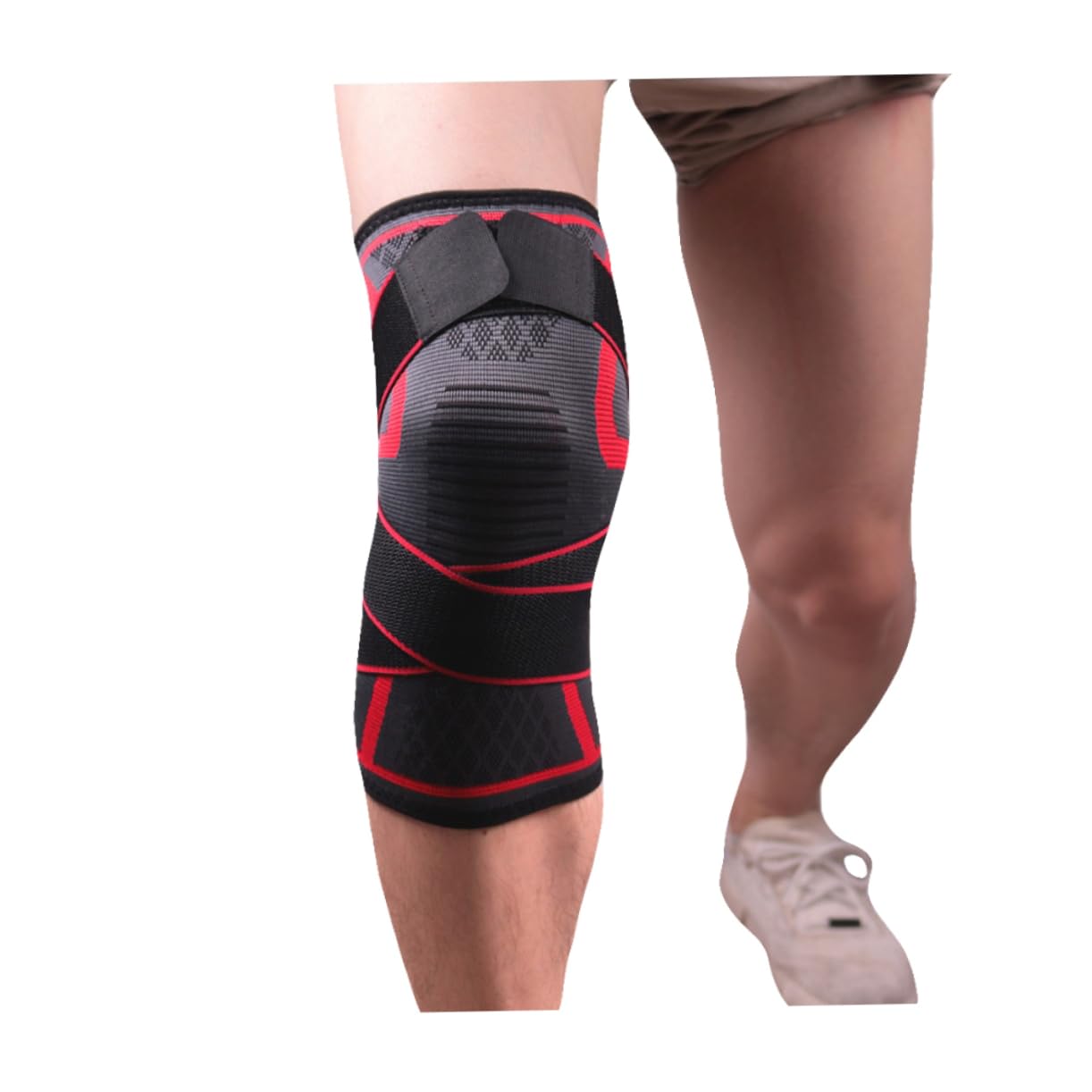 Baluue Sports Knee Sleeve Knee Brace Wrapping Band Protective Comfortable Red Size l for Sports and Fitness