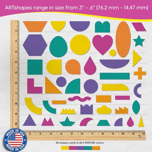 FreshCut Crafts ARTshapes™ Pacote de arte criativo de formas de papel com mais de 50 Ideias, cartoli