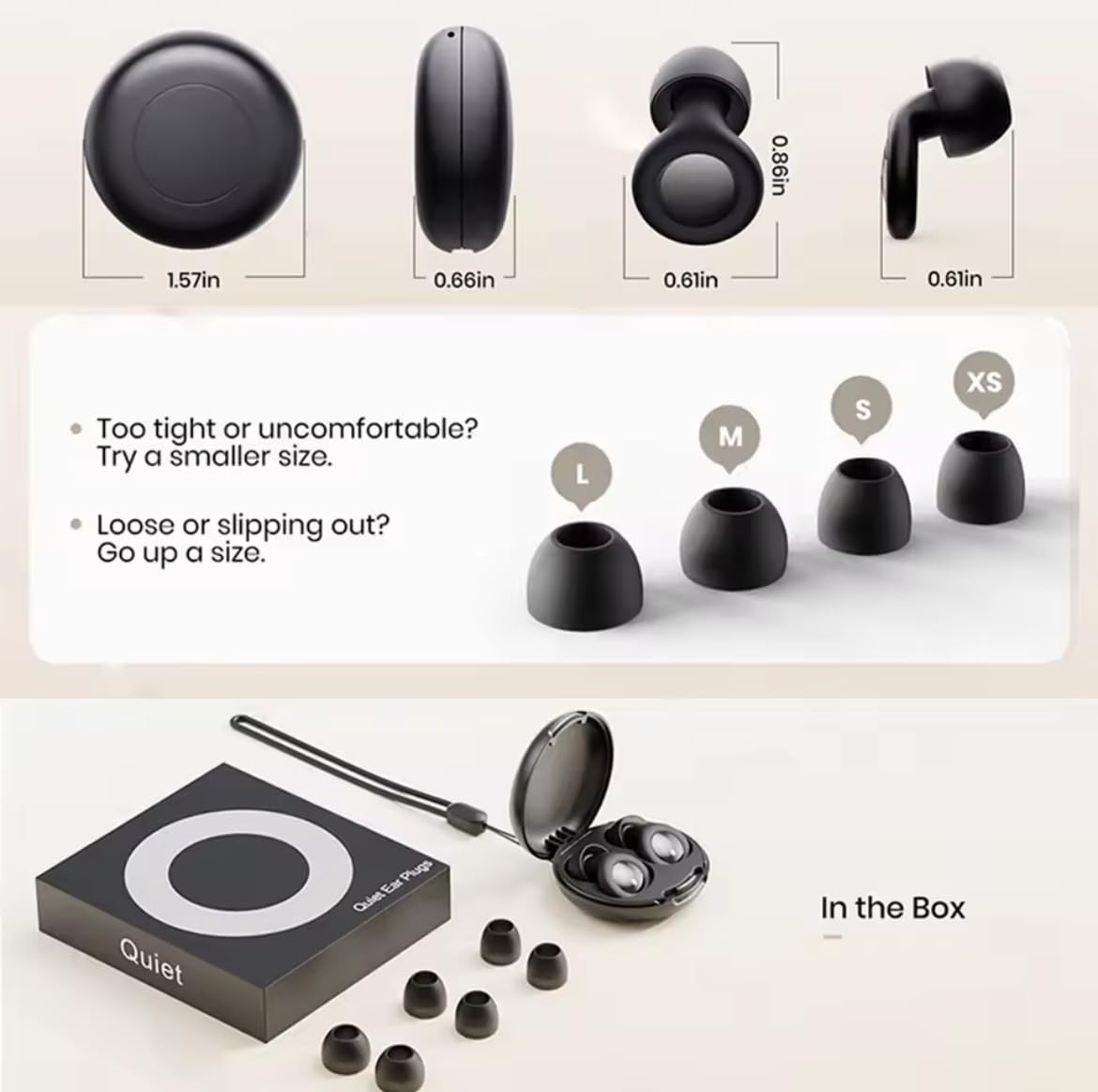 Tappi per le orecchie per dormire, riduzione del rumore di 30 dB, tappi per le orecchie riutilizzabili in silicone con 4 misure e custodia per il trasporto, vestibilità comoda per dormire, viaggi