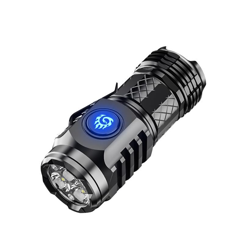 Rechargeable LED Flashlight High Lumens - 3 Modes With LCD Display & Zoom Function