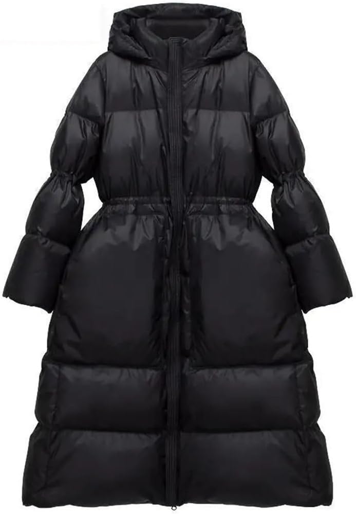 Winter Women's Down Parka Long Casual Windproof Thermal Jacket Hooded Coat