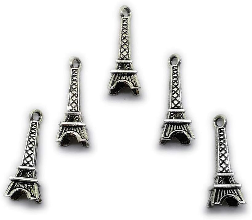 10pcs 3D Eiffel Tower Pendant Charms 23mm (S) Jewelry Findings image 2