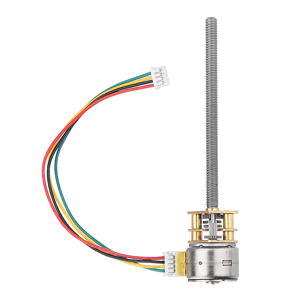 ChaRLes Machifit Ga12By15-M455 Dc 5V 30Rpm 15Rpm 5Rpm Stepper Motor Threaded Shaft Gear Motor with All-Metal Gearbox - 5RPM