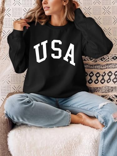 Image of Langwyqu Womens' Oversized Crewneck Long Sleeve Casual Loose Pullover Tops