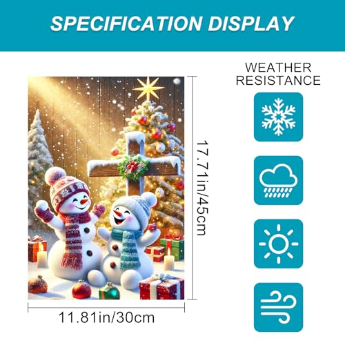 Image of BlissYard Christmas Snowman Garden Flag 12x18 Inch Polyester