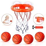 MARPPY Bath Toys, Bathtub Basketball Hoop for Toddlers Kids, Boys and Girls with 4 Soft Balls Set &...