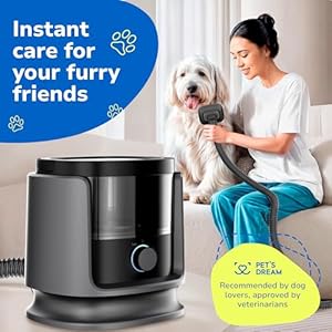   PETS-DREAM-Dog-Hair-Dog-Grooming-Vacuum-Kit-Ultra-Large-35L-Dust-Cup-4-Suction-Levels-Low-Noise-Pet-Grooming-Vacuum-for-Dogs-Dog-Vacuum-for-Shedding-Grooming-with-Nail-Grinder-574ft-Hose