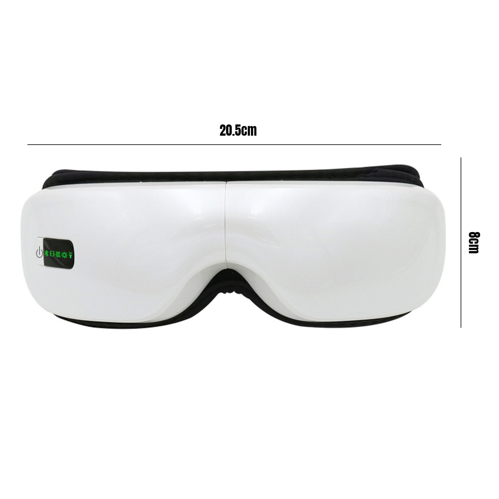 Masajeador ocular con calefacción, máscara de masaje de ojos de 5 modos, música Bluetooth, dispositivo de cuidado ocular plegable 180° para fatiga ocular, ojos secos, ojeras, blanco