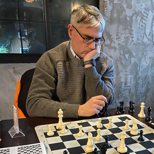 A&A 1009.510.02 Tournament Chess Set/ 20''X20'' Foldable Silicone Chess Board / 3.75'' King Height Plastic Quadruple Weighted Classic Staunton Pieces/Storage Bag thumb #6