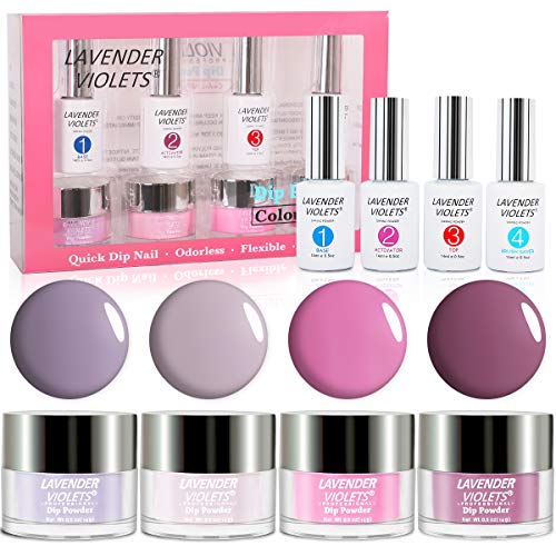 Lavender Violets Dipping-Powder-Nail-Color Kit 0.5 oz/bot. Large Capacity Acrylic Dip-Powder with Dip Liquid Gel Set 767