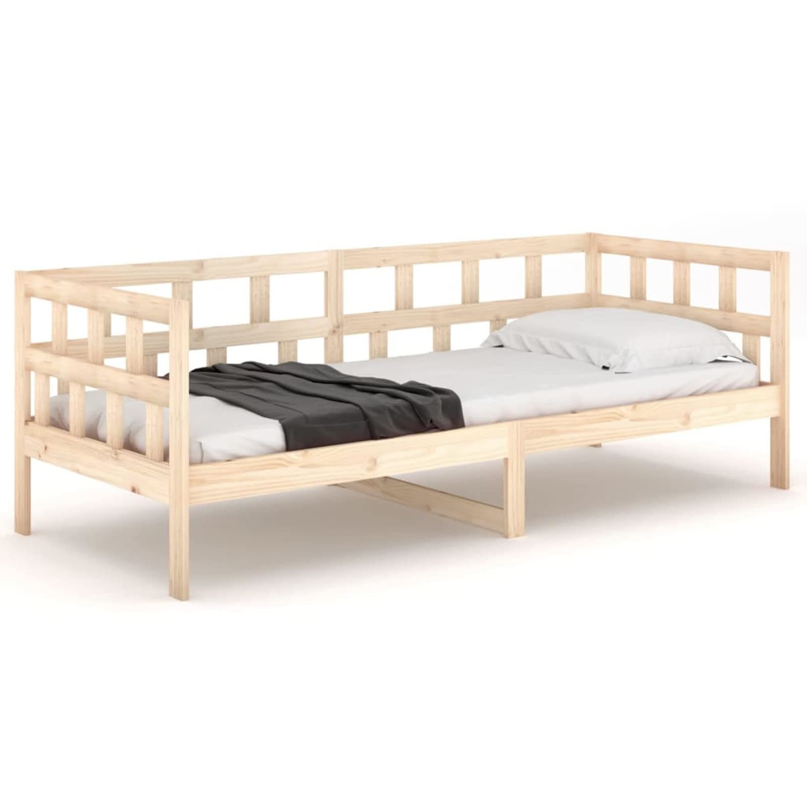 ARKEM Divano Letto,Letto per Ospiti,Letto Funzionale Estraibile con Contenitore,Dormeuse in Legno Massello di Pino 90x200 cm