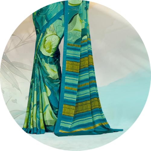 Image of Jaanvi fashion Women's Crepe Silk Saree with Unstitched Blouse Piece | Soft Lightweight Traditional Ethnic Wear Saree for Party, Wedding, Festival