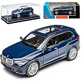 B-M-W X5 G05 SUV Dunkel Blau Fast Schwarz Linkslenker 4. Generation Ab 2018 1/64 Paragon Jadi Modell Auto mit individiuellem Wunschkennzeichen
