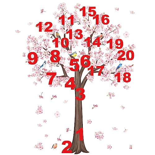 Vinilo decorativo árbol florido rosa decalmile 128cm miniatura 5