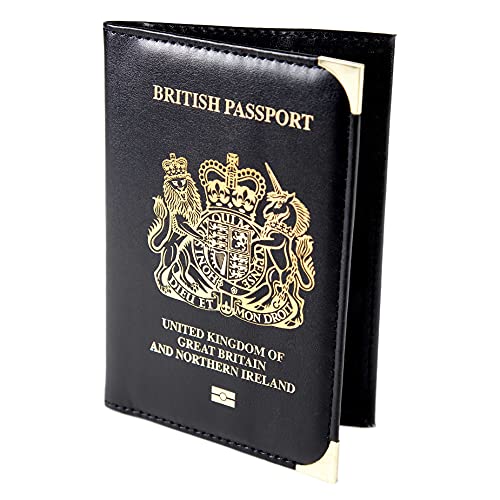 Esposti British Passport Holder - UK Passport Wallet - Non EU - PU Leather - Black