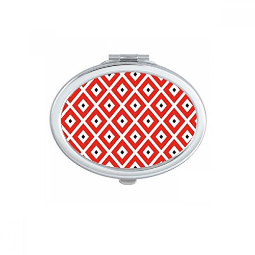 Miroir de poche ovale noir compact DIYthinker squames rouge d'or