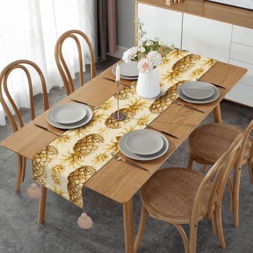 Chemin de table ananas doré de prestige pour décoration de table de mariage chic - 2