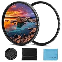 55mm Filter Kit,Fotover 55mm UV CPL Filter Set Universal UV Schutzfilter Zirkular Polarisationsfilter mit Mitte Pinch Objektivdeckel für Canon Nikon Sony Pentax Olympus Fuji Kamera