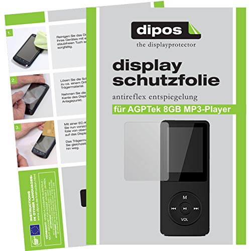 dipos I 2x Screen Protector matte compatible with AGPTek 8GB MP3-Player Protection Films