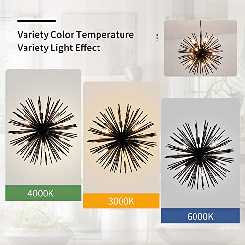 CM MZY Modern Black Sputnik Chandeliers, 9-Light Satellite Pendant Light fixtures, Starburst Firework Ceiling Lights for Bedroom Living Room Dining Room Kitchen Island Hallway, E12 Socket(Dia:19.7'')