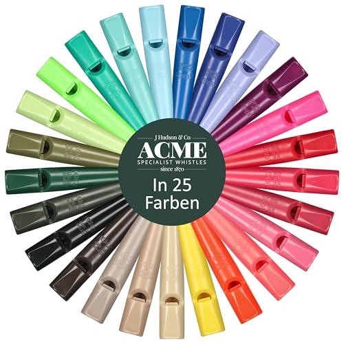 ACME Hundepfeife No. 210,5 mit Pfeifenband | Im Doppelpack | 2 Pfeifen inklusive 2 Bänder | Ideal für den Rückruf - Laut und weitreichend (Black + DG Orange)