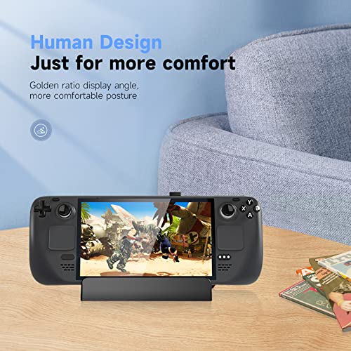 Stand Base For Valve Steam Deck 2021, Switch, Switch Lite, Switch Oled,Tablets And Smartphones, Steam Deck Accessories 3 Angle Level Adjustable Holder Stand, Portable Foldable Non-Slip Bracket - Black #TOP5
