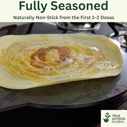 Image of Pure Iron Dosa Tawa, 12 Inch, 6mm Thick, Fully Seasoned, Non-Stick, Flat Borderless Design, 30 cm, 3.6 kg