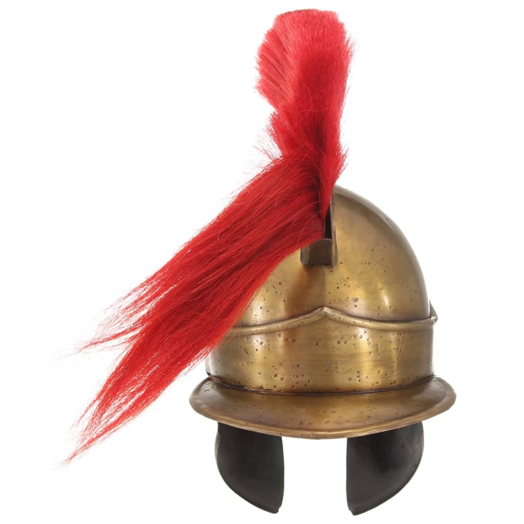 vidaXL Elmo da Cavaliere Medievale Greco LARP Armatura per Guerriero Corazza Protezione Testa Riproduzione Medievale in Acciaio Ottone