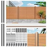 ZiViLi 6FT No Dig Privacy Metal Fence Post for Wood Slat U-Shape，Black Line Post Outdoor Privacy Fence Panels Butt-Joint 2Pack