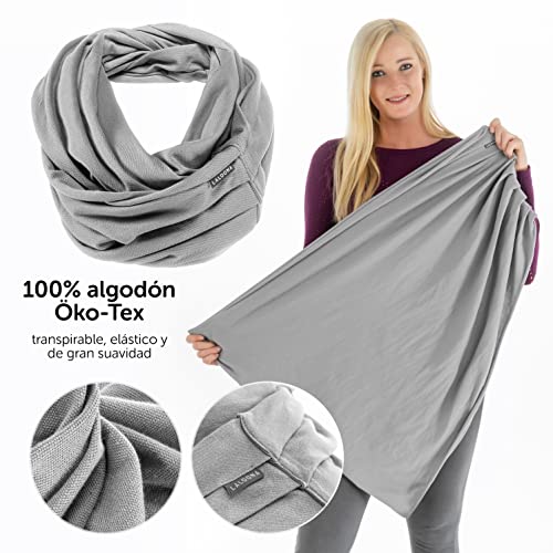 Miniatura 6 de Laloona Pañuelo Lactancia Bebe 3 En 1, Pañuelo De Lactancia Materna 100 Algodón Transpirable, Cubre Lactancia Ideal Para Privacidad, Nursing Cover - Gris