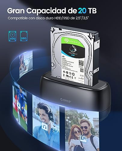 Miniatura 2 de Orico Usb 3.0 Hdd Docking Station Para Discos Duros Sata De 2,5 Y 3,5 Y Ssd, Discos Duros Bases De Conexión, Soporte Uasp Y Unidades De 20 Tb Dd18u3