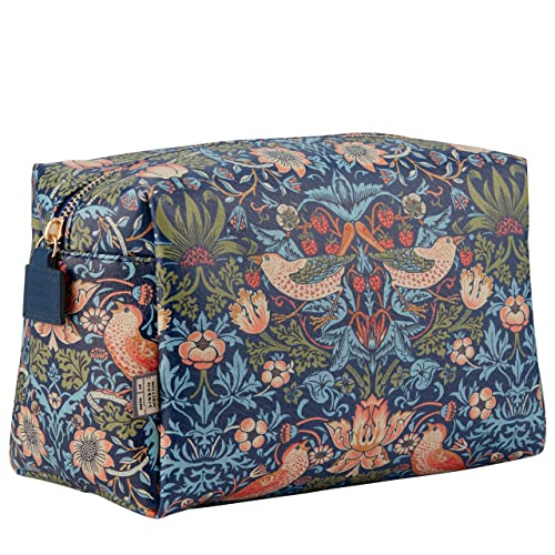 William Morris at Home Wash Bag, Large Blue Toiletry, Cosmetic or Makeup Organiser, Beauty Essentials, Zip Closure
