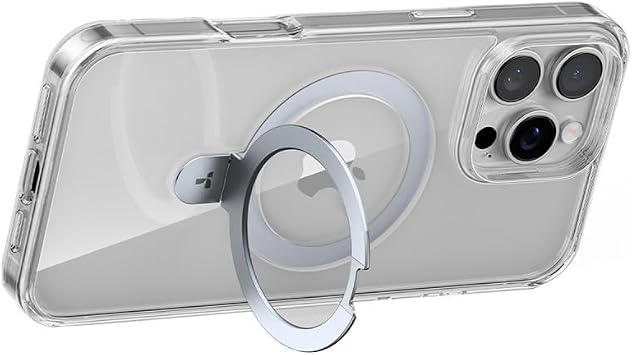 Torras Apple iPhone 16 Pro ile Uyumlu O Stand Serisi MagSafe Kılıf, Şeffaf