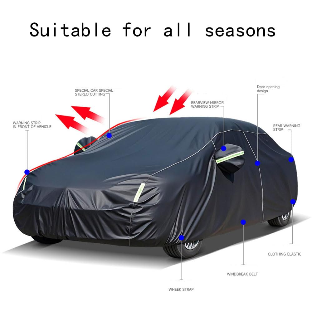 Autoabdeckung für Citroën SpaceTourer (2016-2025 2026),wasserdichte Vollgarage Allwetter Mit Reißverschluss,Autoplane Outdoor Sonnenschutz Regenschutz,Reflektorstreifen,D