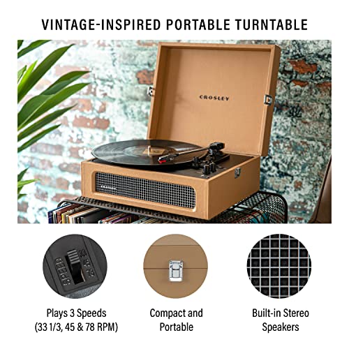 Crosley Voyager – Platine Vinyle Marron Clair CR8017B-TA - Les Beatles, Paul McCartney, John Lennon, RIngo Starr, George Harrison Crosley Voyager - Platine Vinyle Marron Clair CR8017B-TA – Image 3