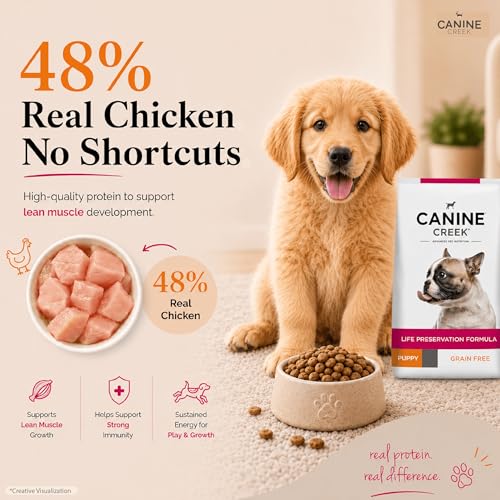 Image of Canine Creek Puppy Dry Dog Food 3kg | Real Chicken | Supports Brain and Eye Development | Healthy Skin and Coat | Promotes Healthy Muscle Growth | Promotes Healthy Immune System