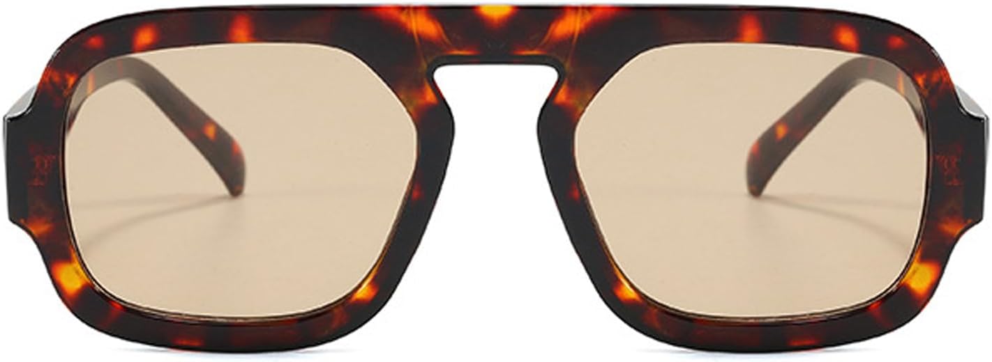 Long Keeper Retro Square Pilot Sunglasses for Women Men Aviation Square Sun Glasses Flat Top Rectangle 70s Vintage Shades - Image 2