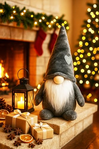 KAMACA Stehender Kuschel Wichtel 40 cm hoch Weihnachtsdeko Figur mit...