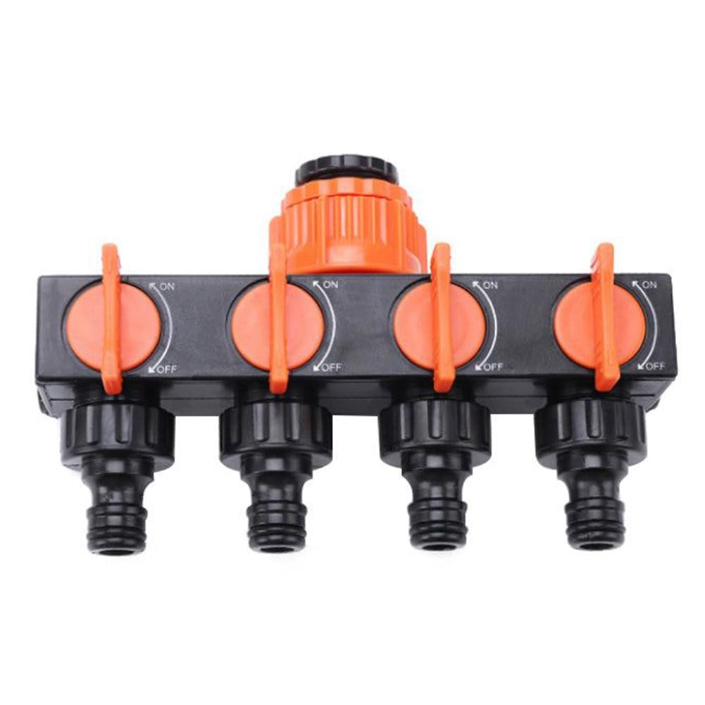 Littimoon for Lawn Irrigation Garden Hose Pipe Splitter 4 Way Faucet Connector Four Switches