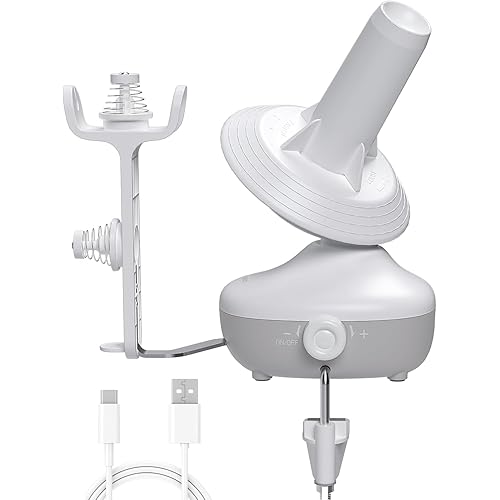 Yarn Winder, Electric Yarn Ball Winder for Crocheting, Compact Yarn Cake Winder with Strong Tension Stepless Speed, Automatic Yarn Spinner Wool Winder, Ideal Helper for Knitting Lovers(White)