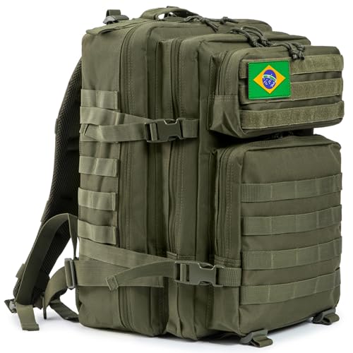 QT&QY Mochila tática militar, 45 litros, sistema Molle, mochila de grande capacidade para uso militar, mochila de emergência de 3 dias para caça, caminhadas, acampamentos e atividade ao ar livre