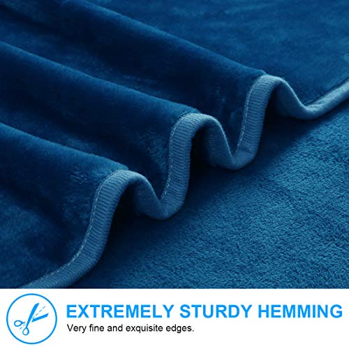 Fleece Blanket Queen King Twin Throw Size Soft Summer Cooling Breathable Luxury Plush Travel Camping Blankets Lightweight For Sofa Couch Bed (Peacock Blue, California King (102" X 108")) #TOP4