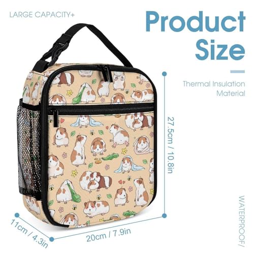 Guinea Pig Themed Kids School Backpack, 16 Inch Modern Multi-colored Cartoon Animal Daypack with 6 Pockets & 3 Compartments, Adjustable Padded Shoulder Straps, 16x12.6 inches4