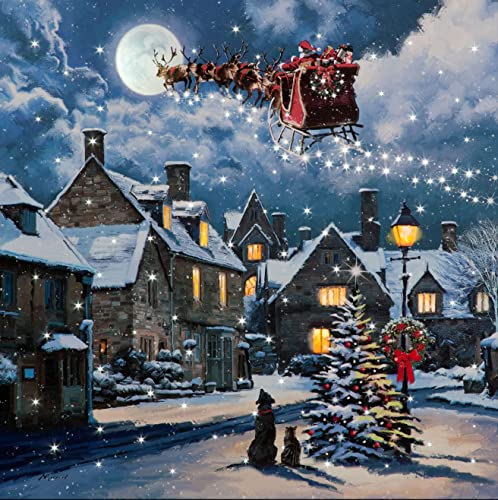 Snowtime Fibre Optic & LED Street Light Canvas by Richard Macneil 40cm x 40cm