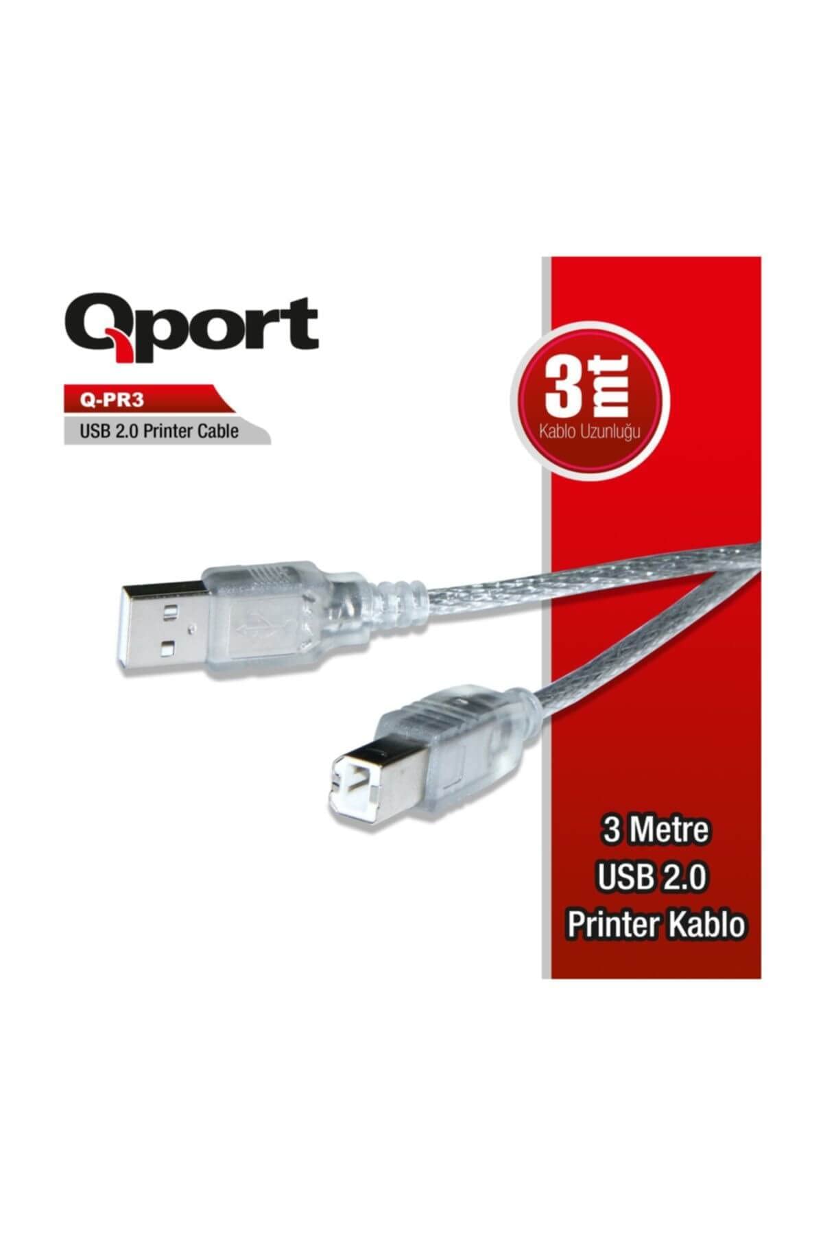 Qport Q Pr3 Usb 2.0 3 Metre Printer Kablosu