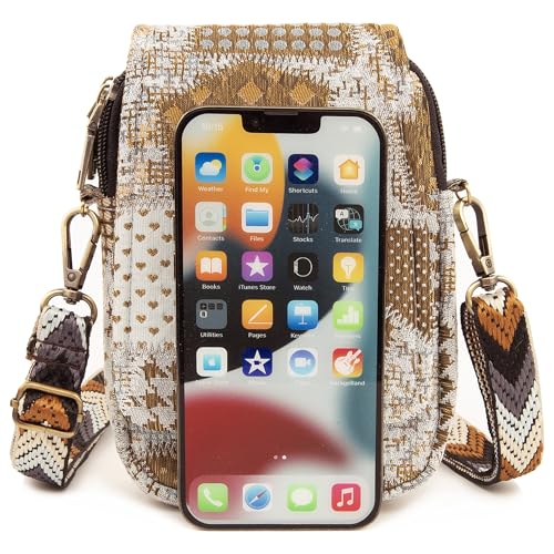 Image of SILKAREA Embroidered Cute Mini Crossbody Bag for Women Small Handbags Wristlet Wallet Bag Cell-phone Pouch Coin Purse