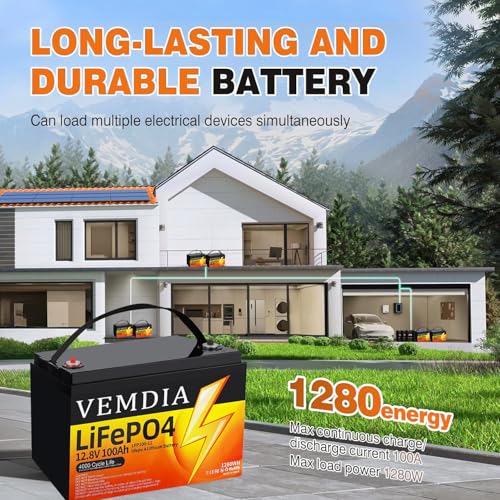 Image of 12V 100Ah LiFePO4 Battery, Group 31 Deep Cycles Lithium Battery