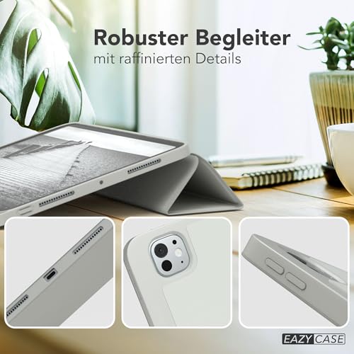 Étui iPad Pro 11 2025 EAZY CASE gris avec porte-stylo et support rabattable smartcase